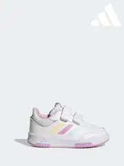 adidas White/Pink/Green White/Pink Tensaur Sport Hook and Loop Trainers (512739) | $53