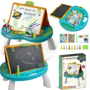 Toddlers Activity Desk With Double-Sided Magnetic Dry Erase Board & Chalkboard