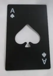 Ace of Spades Card Bottle Opener Black Metal Wallet Poker Holdem NEW