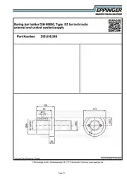 VDI60, Boring bar holder, Type E2 for inch tools, 1 3/4", 215.015.249