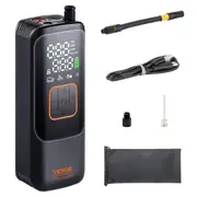 Tire Inflator Portable Air Compressor, 150 PSI Electric Air Pump, 4000mAh Rechargeable Tire Pump with Auto-Off Function, LCD Pressure Gauge, 3 Nozzles, LED Light for Car Motorcycle Bike