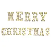 Catzon Decorative Led Light Up Number Letters White Plastic Marquee Number Lights Sign Party Wedding Decor Battery Operated (Merrychristmas)