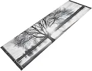 YXYZRMY Washable Runner Rug Tree Sunrise Black White 2’ x 6’ Non Slip Runner Rug for Hallways Entryway Bedroom Floor Carpet Runner- Soft Thin Mat with Rubber Backing for Family Pet