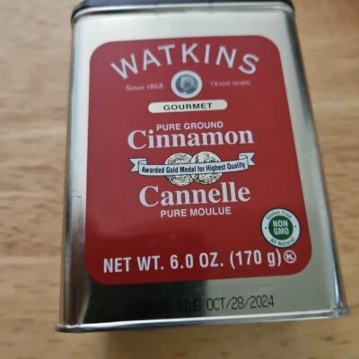 Watkins Gourmet Spice Tin, Pure Ground Cinnamon, 6 oz. Tin, 1-Count