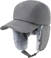 [YAMEE] Winter Baseball Cap Men's Warm Trapper Hat for Men Vintage with Plush Inner Lining, Winter Hats Women Soft, Aviator Hat for Men Cold Protection, Russian Hat Windproof