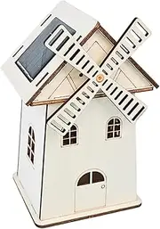 Solar Windmill House | Solar Model Construction Craft Kit,Vintage Windmill Decor, Creative Table Decorations, Educational Toys for Cabinet Living Room Shelf Home
