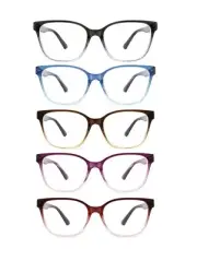 5 Pairs Reading Glasses Gradient Color Quality Readers For Men Women(Mix,1.25)