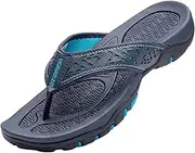 [TangDao] Mens Flip Flops, Non-Slip Leather Sport Flip Flops with Arch Support, Summer Beach Thong Sandals Outdoors