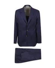 single-breasted wool suit IT52,IT50 blue