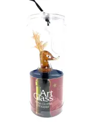 Christmas Wine Bottle Stopper Cork Art Glass Rudolph Reindeer Barware Gift