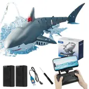 2.4G Remote Control Shark Toy with 4K HD Camera, Light & Spray Water for Swimming Pool Toys Webcam 30 minutes