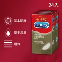 在飛比找momo購物網優惠-【Durex 杜蕾斯】超薄裝保險套12入*2盒(共24入 保