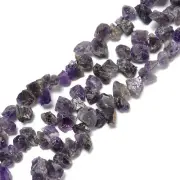 Dark Amethyst Rough Nugget Chunks Top Drill Beads 8-12mm x 12-15mm 15.5'' Str