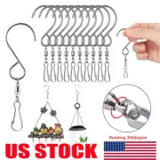 Swivel S Hooks Clips Hanging Wind Spinners Chimes Crystal Twister Rotating Decor