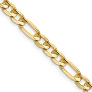 14K Yellow Gold 26 Inch 5.5mm Concave Open Figaro With Lobster Clasp Chain