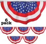 July 4Th American Flag Banner Bunting Half Fan Patriotic Porch Garland Decoratio