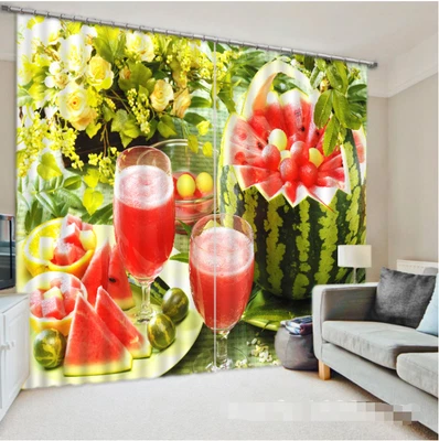 3D Watermelon 5 Blockout Photo Curtain Printing Curtains Drapes Fabric Window AU