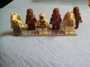 6 ORIGINAL LEGO STARWARS MINI FIG. 3 WARRIORS PLUS 2 JAR JAR BINKS 1 TUSKEN RAID