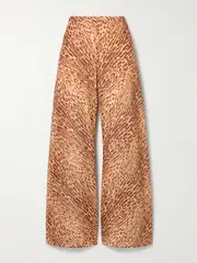 [Zimmermann] Zimmermann - Cascadian Leopard-print Cotton-poplin Flared Pants - Brown - 3 3 Brown