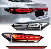 LED Tail Lights with Trunk Lights, Compatible for Toyota Camry 2018-2023 8th Generation SE LE TRD Smoked Tail Lights Animated DRL (Color : Transparent)