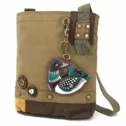 New Chala Patch Crossbody Messenger Olive Green Bag Canvas LOON Bird Coin Purse