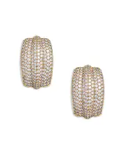 Self-Portrait Crystal Ridged Drop Earrings