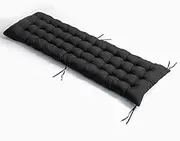 Thick Bench Pad Mat Seat Cushion Sun Lounger Cushion Non-Slip Rectangle Soft Chaise Swing Chair Cushion for Garden Indoor Outdoor Wooden Bench 53x170cm Black