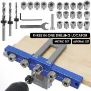Doweling Jig Kit Aluminum Alloy Drill Hole Guide Jig Portable Woodworking↝