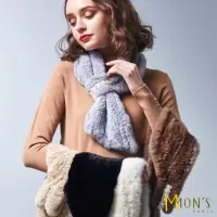 在飛比找momo購物網優惠-【MON’S】芬蘭珍珠水貂毛皮草圍巾(100%水貂毛)