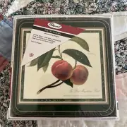 PIMPERNEL Hooker Fruits Set Of 6 Coasters Assorted Designs Sealed Package