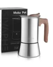 Sivaphe4 cups Stainless Steel Stovetop Espresso Coffee Maker | Induction Supp...