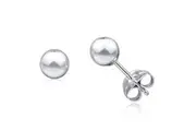 Solid 925 Sterling Silver Silver Ball Studs 5mm