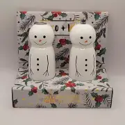 Coco & Lola Snowman Salt & Pepper Grinder Set Christmas Kitchen Decor