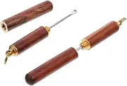 2pcs Wooden Ear Spoon Ear Cleaner Kit Product Scoops Electric Visible Scent Vacuum Beeswax Ear Cleaner Earwax Removal Ears Diffuser Spoons Foam Plugs Brown Sandalwood