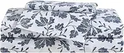 [Eddie Bauer] King Sheet Set, Premium Cotton Percale Bedding Set, Floral Home Decor, Oeko-Tex Certified (Woodblock Floral Blue, King)