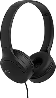 JVC HA-S33UC-B USB-C On-Ear Headphones Soft Ear Pads Foldable with Microphone & 3 Button Remote Control Single Sided Cable Black