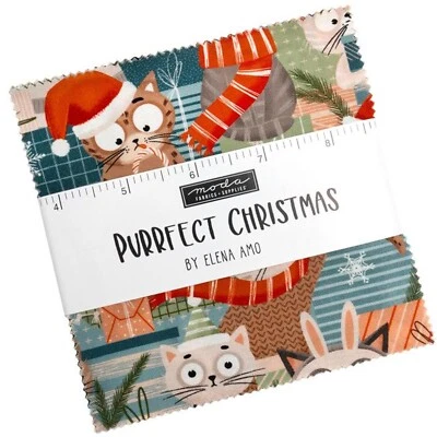 Purrfect Christmas Charm Pack by Elena Amo for Moda Fabrics