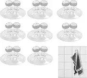 Wzenclave 8 PCS Multi-Function Hook for Wall Hanging in Bathroom, Waterproof Toothbrush Holders, Wall Mounted Razor Holder for Shower, Self Adhesive Towel Hook, Bathroom Kitchen Office Accessories