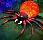 8FT Halloween Inflatable Giant Spider LED Flame Outdoor Decoration Garden Party