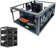 5 Pack DIY Computer Case PC Frame Desktop Chassis Stackable Rack Stand Open Air Testbench Fits ATX MacroATX E-ATX Motherboard