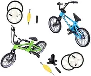 2Sets Mini Finger Bicycles Aluminum Alloy for and Imagination Finger Bike Models for Decoration and Fun Activities