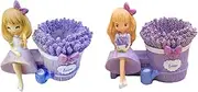COHEALI Creative Resin Desktop Organizer Lavender Girl Brush Pot Pen Container Beauty Organiser Storage Desktop Storage Bucket