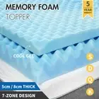 7 Zone Memory Foam Mattress Topper COOL GEL Queen King Single Double 8cm Coolig