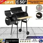 Offset Charcoal BBQ Smoker Meat Grillz 2 in 1 Large Portable Outdoor Griller