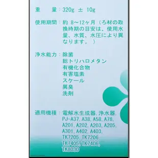 【NianYing 淨水】電解水濾心，適用PJ-A301 , PJ-A402 , PJ-A403 , TK-7205