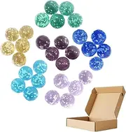 Pack of 30 Children's Marbles, Colourful Glass Marbles Glow in The Dark, Round Glass Stones Dark Glow, Fluorescent Glass Beads for Marble Track Game, Marble Track Accessories, DIY and Home