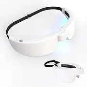 Blue Light Therapy Glasses, UV-Free Portable Light Therapy Lamp with Timer Function, Happy Mood Light Glasses for Sleep Disorder, Winter Blues, Low Energy, Jet Lag and Shift Work (Pack 1)
