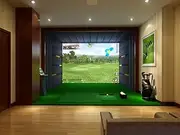 Sim Space Golf Impact Screen - Premium Heavy Duty HD Indoor/Outdoor Golf Training & Simulator Screen with Grommet Holes - Perfect for Golfers-Indoor Practice Screen(3x3m/9.8x9.8ft)