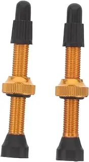 BRIGHTFUFU Set of 2 Metal Road Bike Valve Caps Brass Core No Leak Valve Stems for Tubeless Tires Bike Maintenance Tool