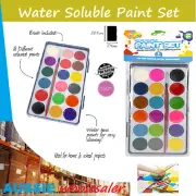 AU 18 Water soluble Watercolour Kids Painting Set Case Box Artist Brush included